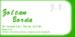 zoltan borda business card